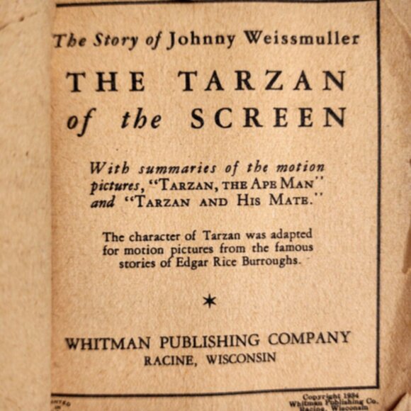 The Story of Johnny Weissmuller The TARZAN of Screen 1934 BIG LITTLE BOOK #778